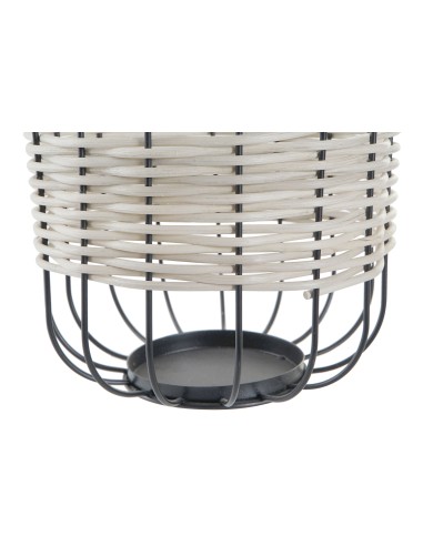 Farol Metal con Mimbre