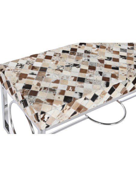 Descalzadora Acero y Piel Rombos Camel Grande