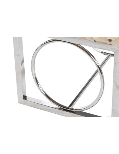 Descalzadora Acero y Piel Rombos Camel Grande