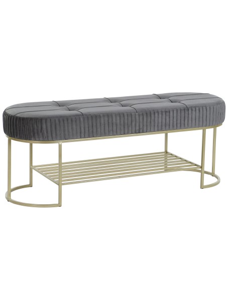 Descalzadora terciopelo gris y Metal Oro