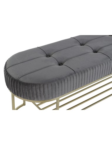 Descalzadora terciopelo gris y Metal Oro