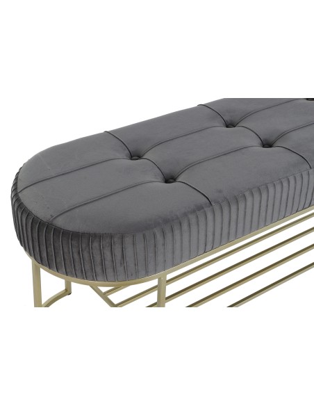 Descalzadora terciopelo gris y Metal Oro