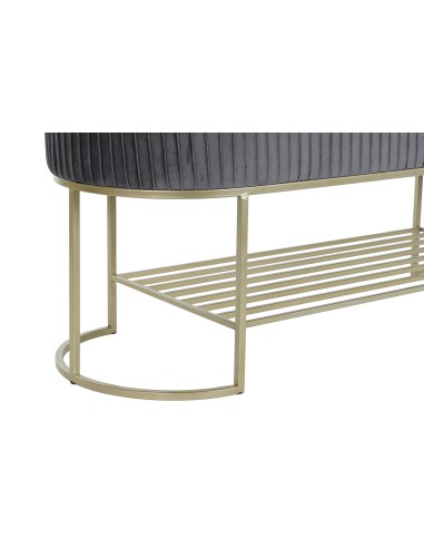 Descalzadora terciopelo gris y Metal Oro