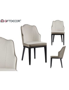 Sillón con respaldo de concha Blanco y gris 2