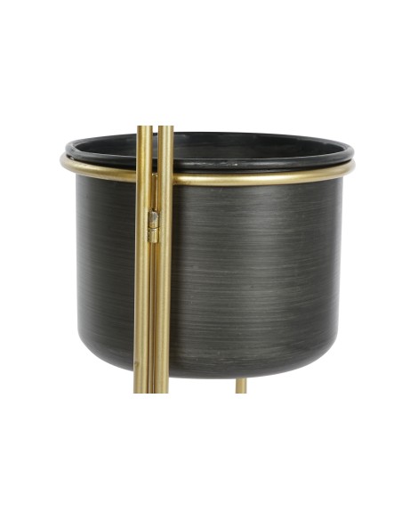 Macetero Triple metal Negro-Oro
