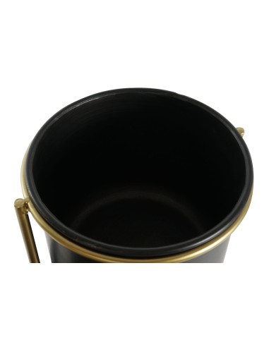 Macetero Triple metal Negro-Oro