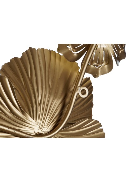 Decoración metal flores Blanco y Oro