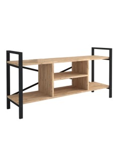 Mueble televisión en madera y base metal