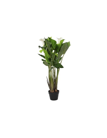 Planta Artificial verde con 2 Lirios de Agua Blanco Planta Artificial verde con 2 Lirios de Agua Blanco