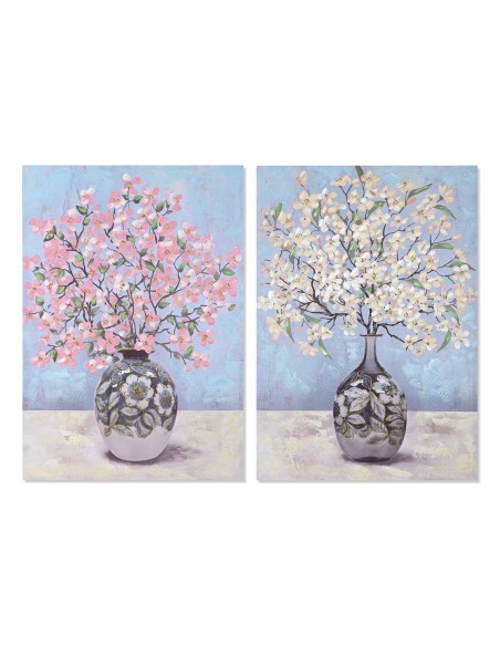 Cuadro Floreros en lienzo