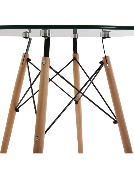 Mesa comedor base de cristal 80cm