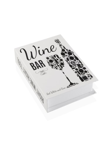 Caja forma libro con accesorios de vino