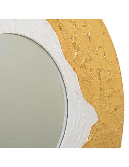 Espejo Blanco y Oro Madera