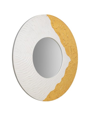 Espejo Blanco y Oro Madera