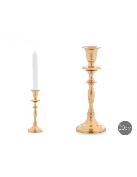 Candelabro de aluminio dorado 20cm Candelabro de aluminio dorado 20cm