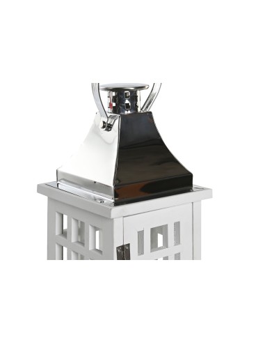 Farol de Madera blanco y Cromado