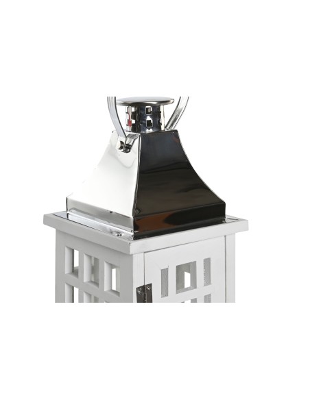Farol de Madera blanco y Cromado