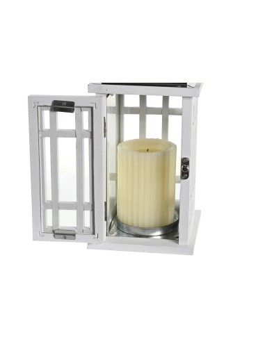 Farol de Madera blanco y Cromado