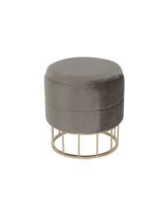 Reposapiés gris terciopelo y metal oro