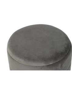 Reposapiés gris terciopelo y metal oro 2