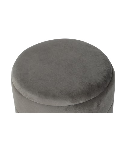 Reposapiés gris terciopelo y metal oro