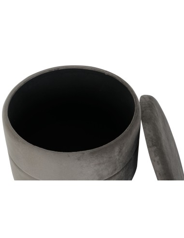 Reposapiés gris terciopelo y metal oro