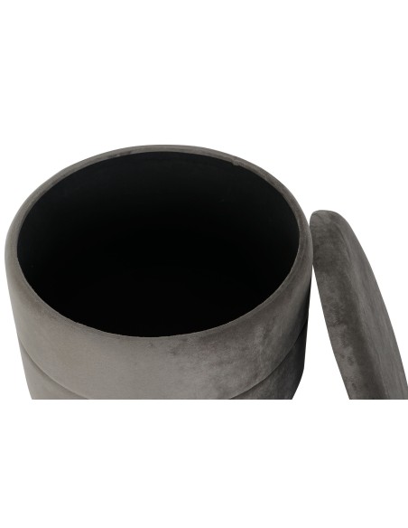 Reposapiés gris terciopelo y metal oro