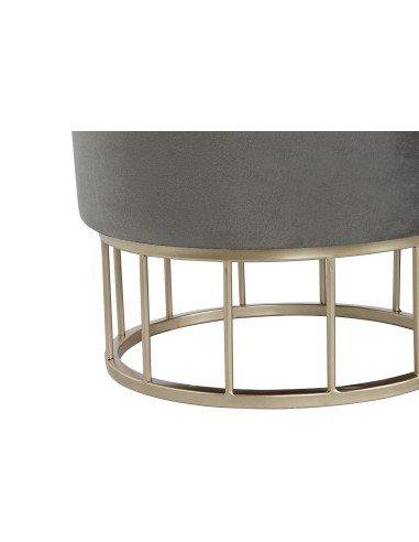 Reposapiés gris terciopelo y metal oro