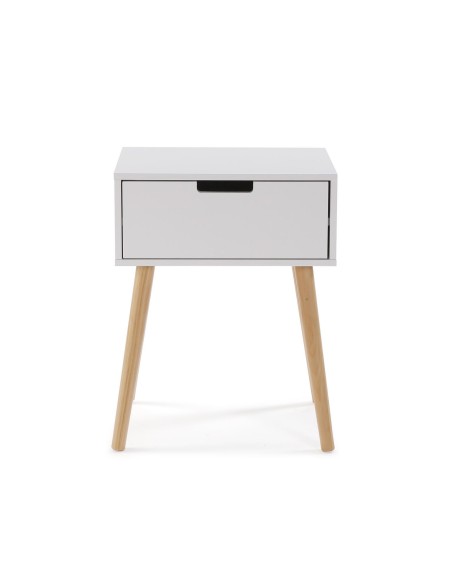 Mesita auxiliar blanca 1 cajón