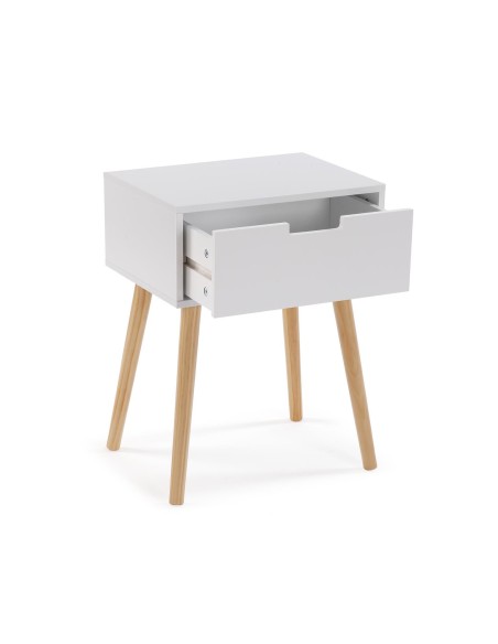 Mesita auxiliar blanca 1 cajón