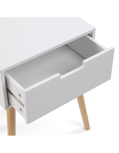 Mesita auxiliar blanca 1 cajón
