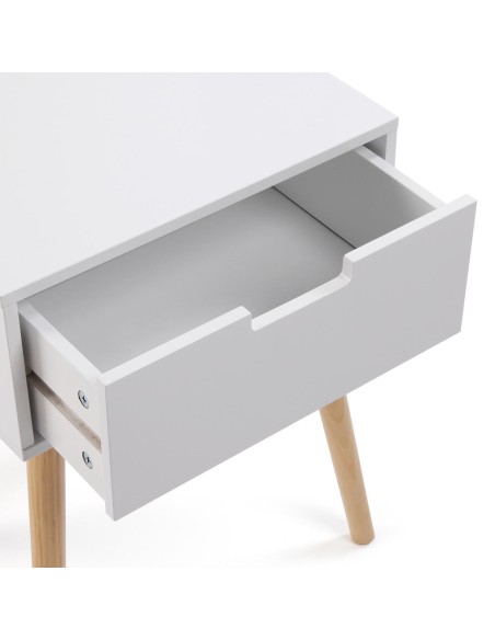 Mesita auxiliar blanca 1 cajón