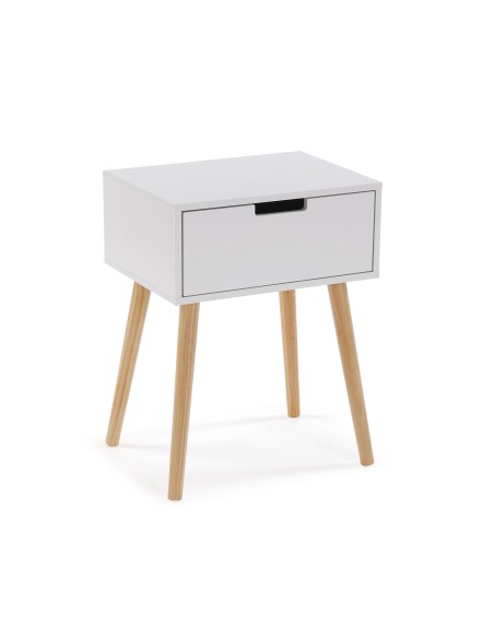Mesita auxiliar blanca 1 cajón