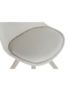 Silla tela Beige y madera de Roble 2