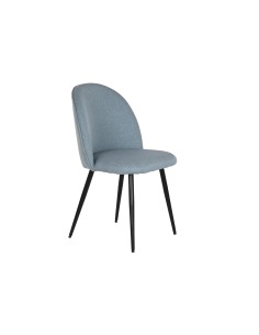 Silla en poliéster azul con patas en metal 2