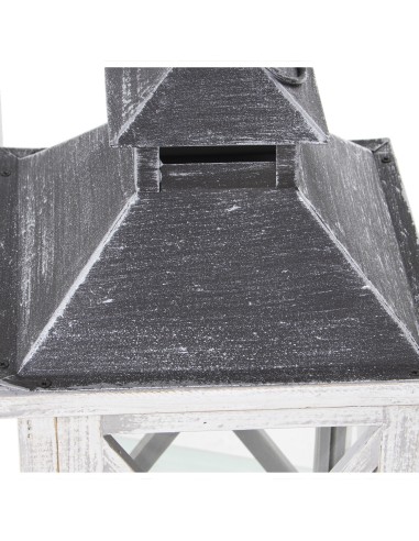 Juego de 2 faroles en madera y metal