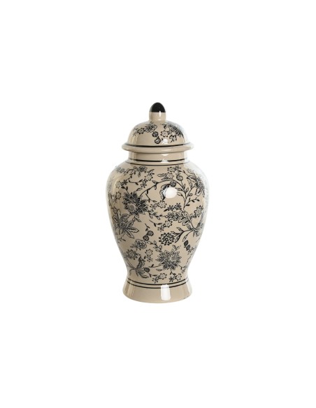 Tibor de cerámica de gres en blanco