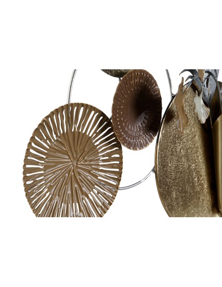 Decoración de pared en metal círculos y jarrón