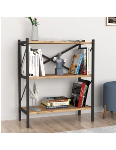 Estantería madera y metal 3 alturas 2