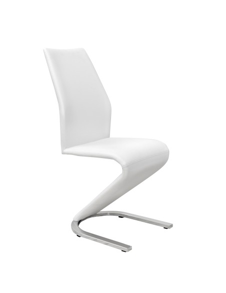 Silla tapizada con base en acero cromado