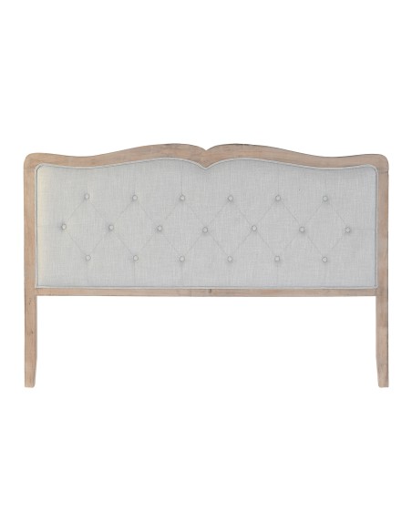 Cabecero de cama de roble y poliéster en gris claro