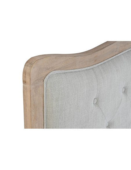 Cabecero de cama de roble y poliéster en gris claro