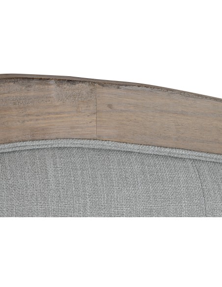 Cabecero de cama de roble y poliéster en gris claro