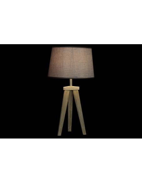 Lampara sobremesa de madera de pino