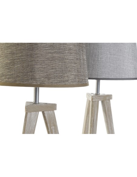 Lampara sobremesa de madera de pino