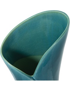 Jarrón de cerámica azul y blanco 2