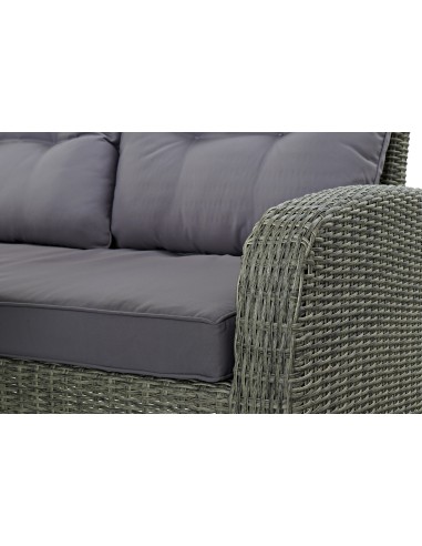 Conjunto de Jardín Sofá, Mesa y 2 taburetes Ratán