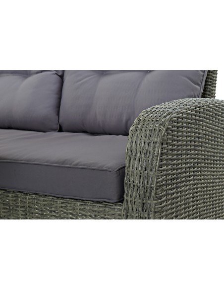 Conjunto de Jardín Sofá, Mesa y 2 taburetes Ratán