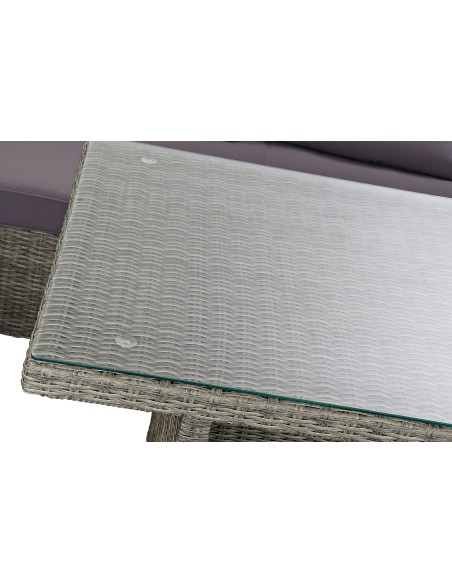 Conjunto de Jardín Sofá, Mesa y 2 taburetes Ratán