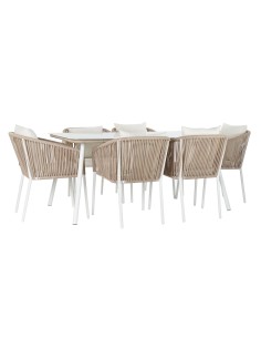 Conjunto de Jardín de Mesa y 6 Sillas Beige